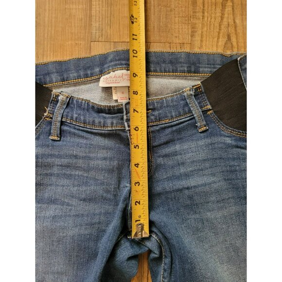 Ingrid & Isabel Women's Maternity Size 6 Blue Skinny Crop Elastic Waist Jeans - Picture 4 of 10